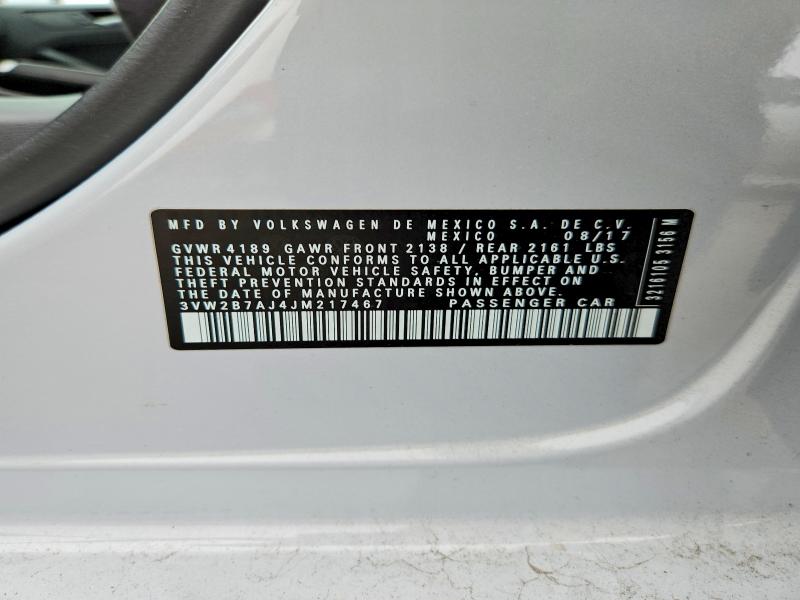 65888956 :رقم المزاد ، 3VW2B7AJ4JM217467 vin ، 2018 Volkswagen Jetta مزاد بيع
