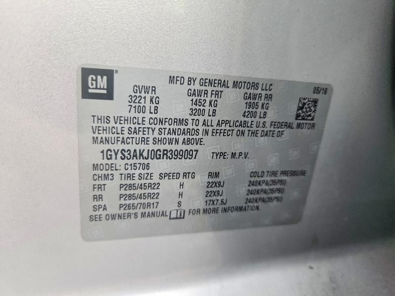 Aukcja sprzedaży 2016 Cadillac Escalade, vin: 1GYS3AKJ0GR399097, numer aukcji: 65192866