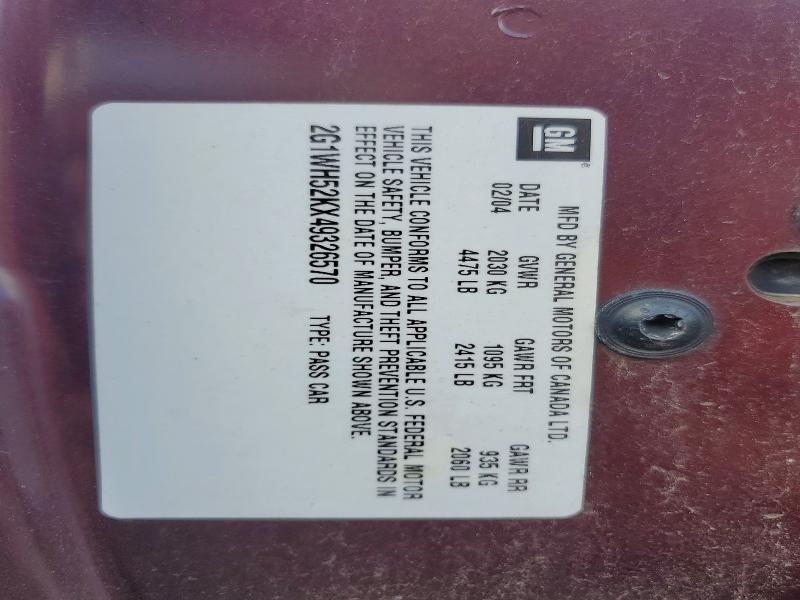 Aukcja sprzedaży 2004 Chevrolet Impala, vin: 2G1WH52KX49326570, numer aukcji: 66807016