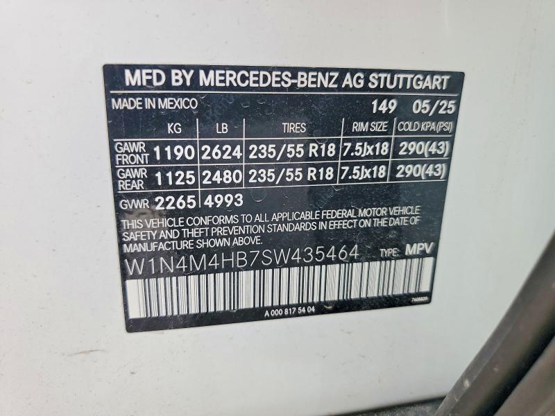 Aukcja sprzedaży 2025 Mercedes-benz Glb, vin: W1N4M4HB7SW435464, numer aukcji: 63228146