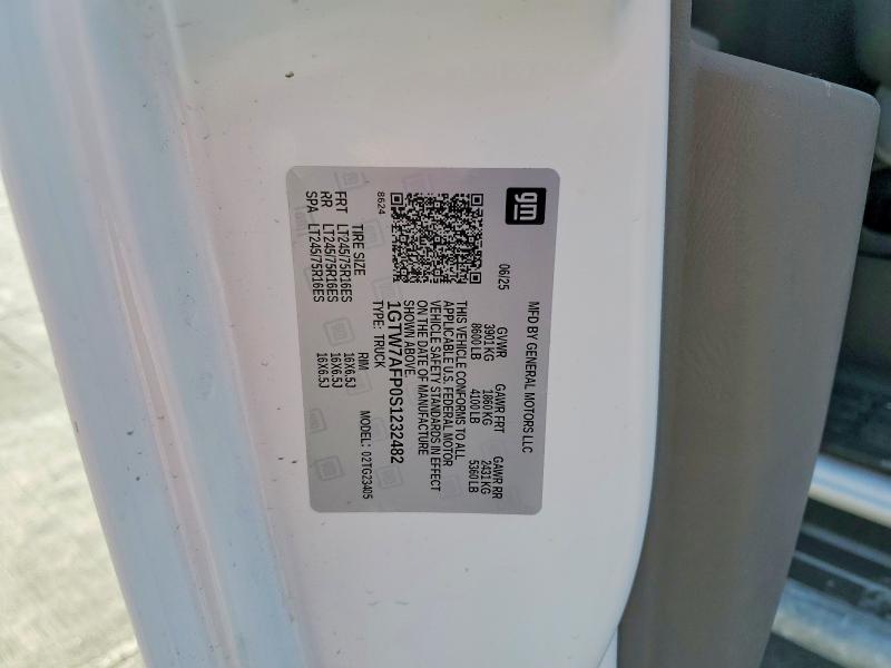 65476486 :رقم المزاد ، 1GTW7AFP0S1232482 vin ، 2025 Gmc Savana مزاد بيع