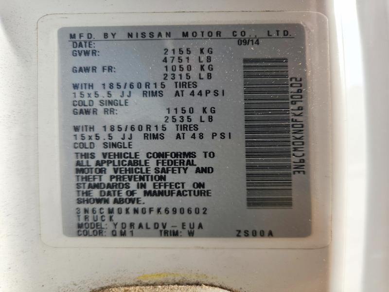 69050866 :رقم المزاد ، 3N6CM0KN0FK690602 vin ، 2015 Nissan Nv200 مزاد بيع
