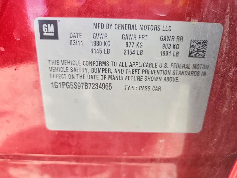Продажа на аукционе авто 2011 Chevrolet Cruze, vin: 1G1PG5S97B7234965, номер лота: 65146506