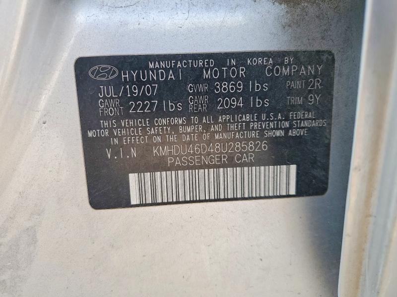 Продажа на аукционе авто 2008 Hyundai Elantra, vin: KMHDU46D48U285826, номер лота: 64396496