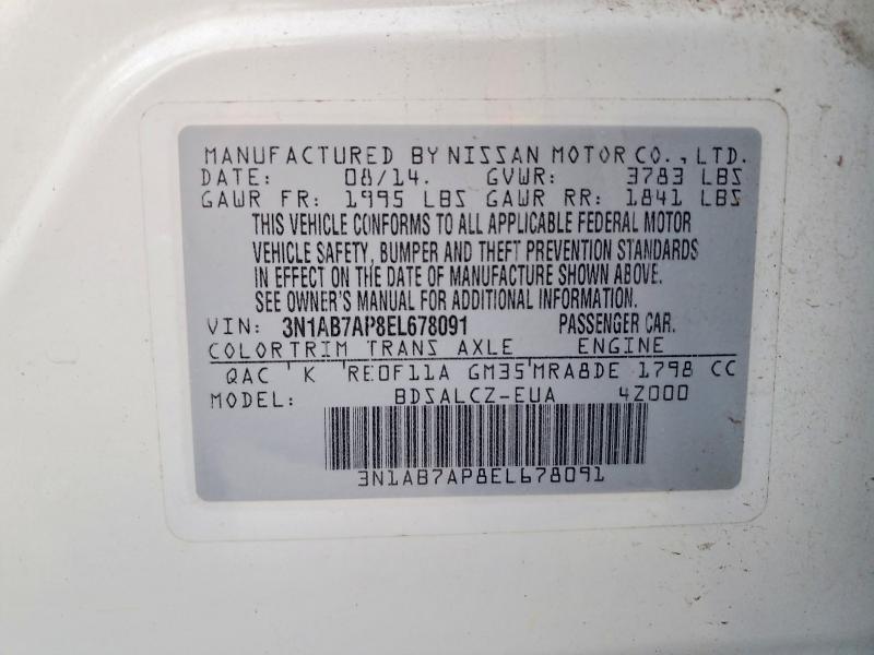 Aukcja sprzedaży 2014 Nissan Sentra, vin: 3N1AB7AP8EL678091, numer aukcji: 64595056