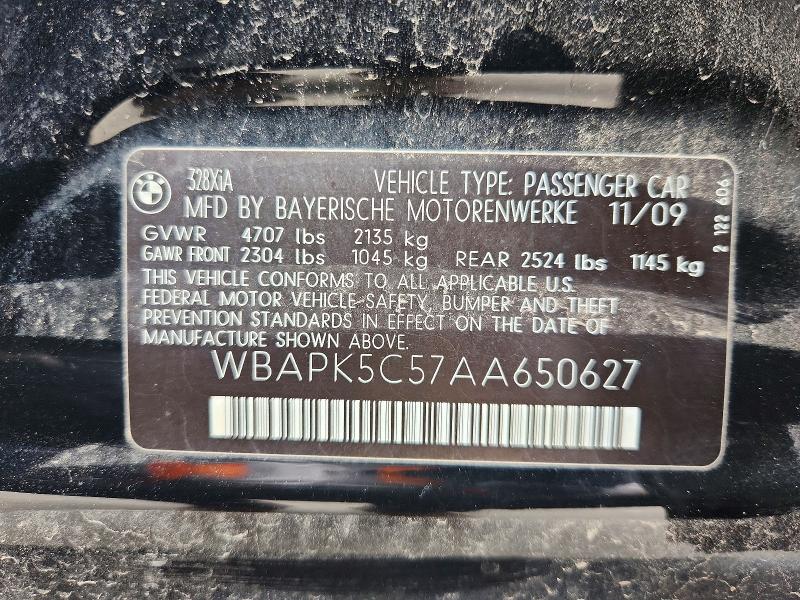 64104356 :رقم المزاد ، WBAPK5C57AA650627 vin ، 2010 Bmw 328 مزاد بيع