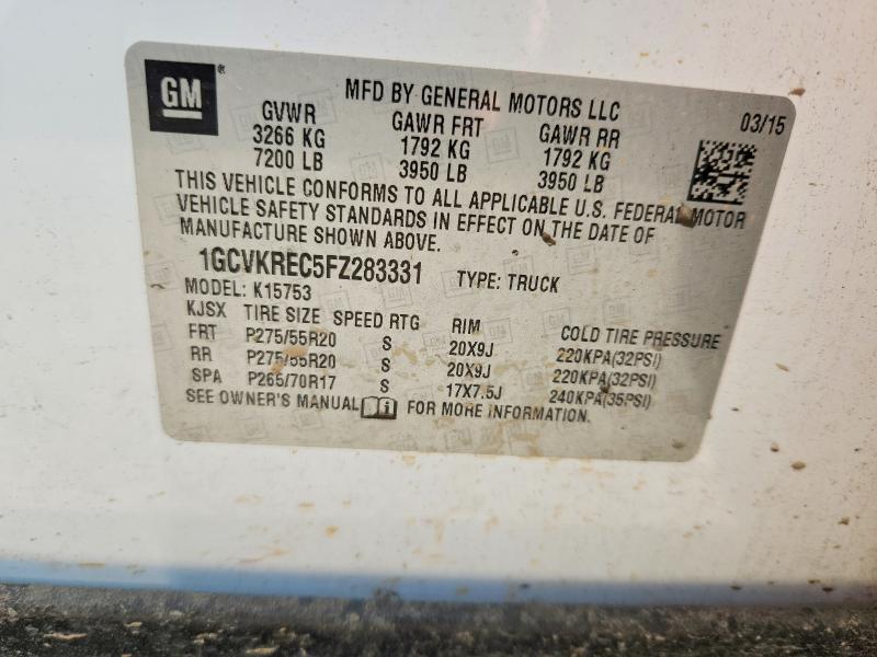 2015 Chevrolet Silverado მანქანა იყიდება აუქციონზე, vin: 1GCVKREC5FZ283331, აუქციონის ნომერი: 65434466