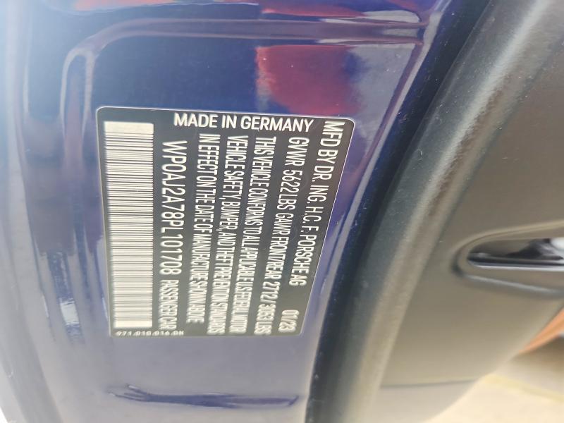 2023 Porsche Panamera მანქანა იყიდება აუქციონზე, vin: WP0AJ2A78PL101708, აუქციონის ნომერი: 66467286