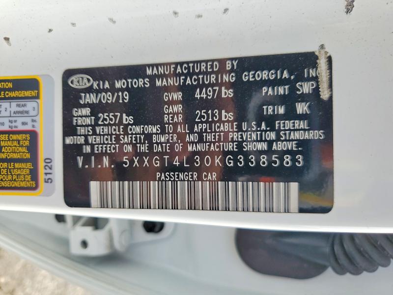 66845176 :رقم المزاد ، 5XXGT4L30KG338583 vin ، 2019 Kia Optima مزاد بيع