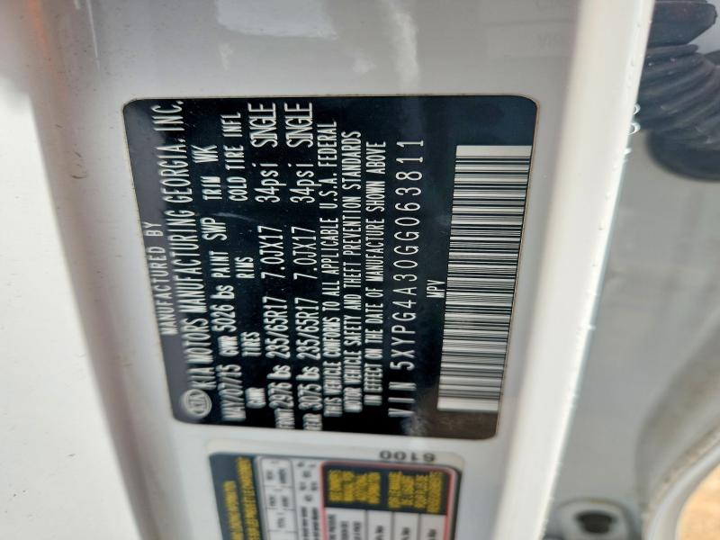 Aukcja sprzedaży 2016 Kia Sorento, vin: 5XYPG4A30GG063811, numer aukcji: 63828256