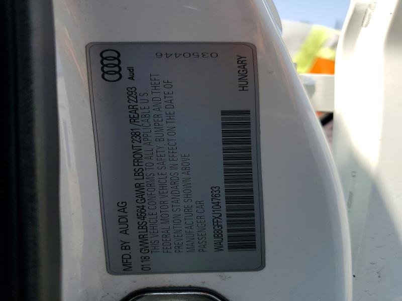 Продаж на аукціоні авто 2018 Audi A3, vin: WAUB8GFFXJ1047633, номер лоту: 64451206