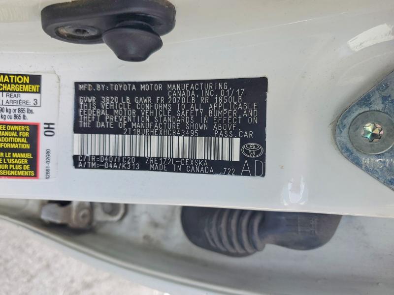 65028966 :رقم المزاد ، 2T1BURHEXHC843495 vin ، 2017 Toyota Corolla مزاد بيع