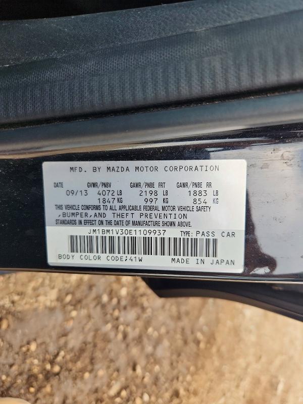 63660116 :رقم المزاد ، JM1BM1V30E1109937 vin ، 2014 Mazda 3 مزاد بيع