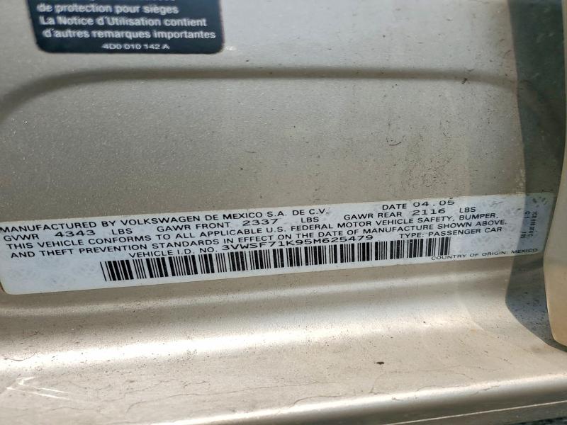 Продажа на аукционе авто 2005 Volkswagen New Jetta, vin: 3VWSF71K95M625479, номер лота: 64757766