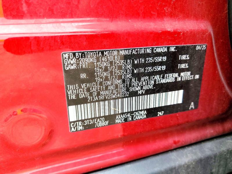 Продаж на аукціоні авто 2025 Toyota Rav4, vin: 2T3A1RFV2SW540232, номер лоту: 64118666