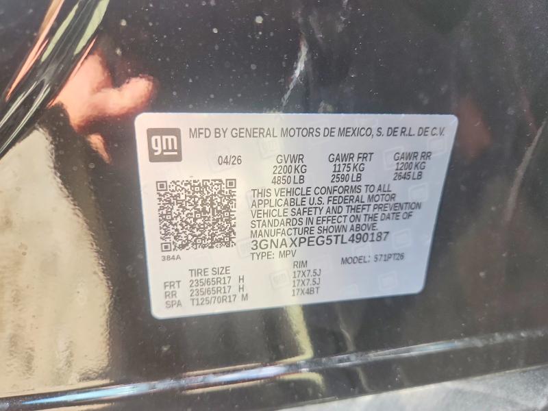 Продаж на аукціоні авто 2026 Chevrolet Equinox, vin: 3GNAXPEG5TL490187, номер лоту: 66494146