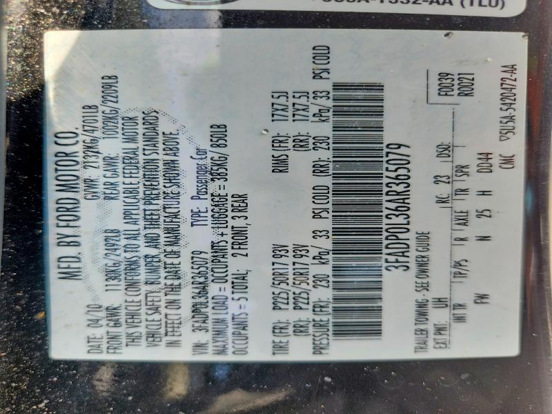 Продаж на аукціоні авто 2010 Ford Fusion, vin: 3FADP0L36AR365079, номер лоту: 64794856