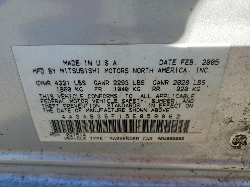 Aukcja sprzedaży 2005 Mitsubishi Galant, vin: 4A3AB36F15E050862, numer aukcji: 67389266