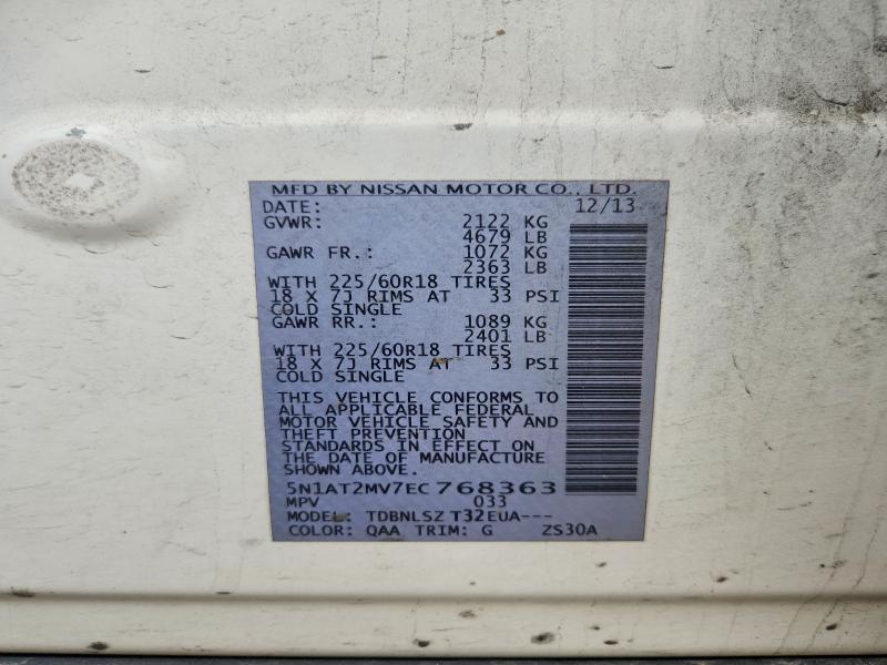 Aukcja sprzedaży 2014 Nissan Rogue, vin: 5N1AT2MV7EC768363, numer aukcji: 65039206