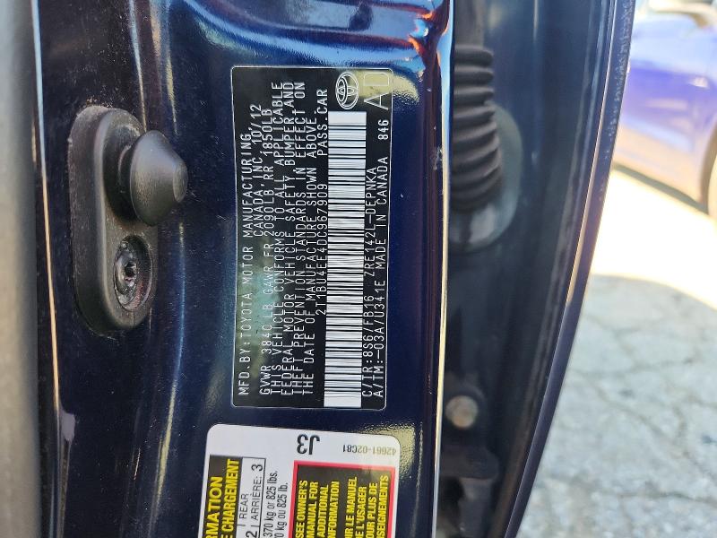 Aukcja sprzedaży 2013 Toyota Corolla, vin: 2T1BU4EE4DC967909, numer aukcji: 63666866