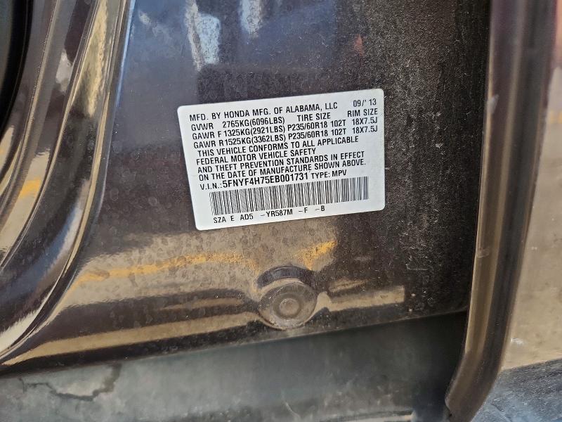 Продаж на аукціоні авто 2014 Honda Pilot, vin: 5FNYF4H75EB001731, номер лоту: 63922376