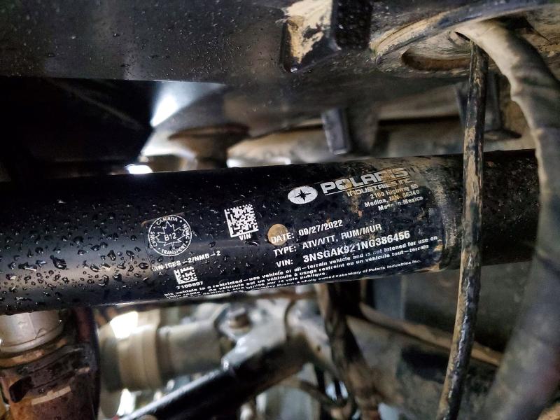 64841326 :رقم المزاد ، 3NSGAK921NG386456 vin ، 2022 Polaris Rzr Turbo مزاد بيع