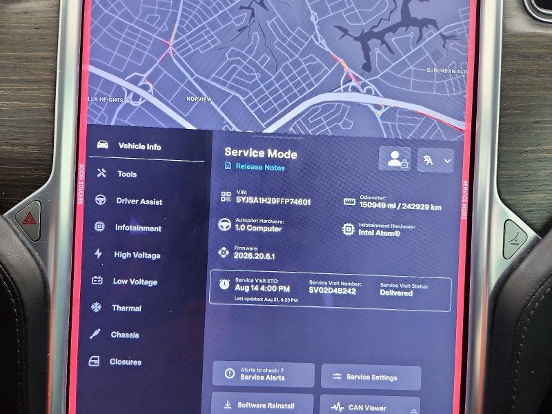 65859446 :رقم المزاد ، 5YJSA1H29FFP74601 vin ، 2015 Tesla Model S مزاد بيع