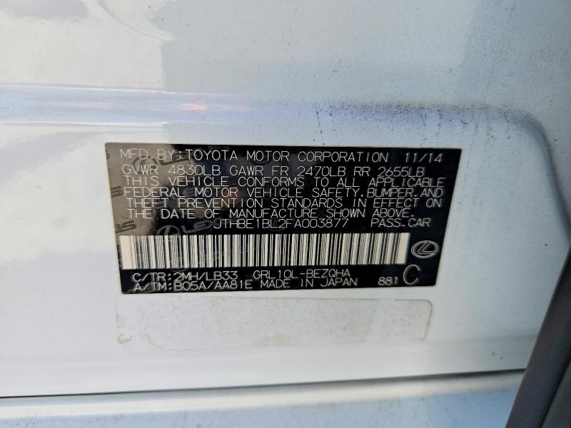 Продажа на аукционе авто 2015 Lexus Gs, vin: JTHBE1BL2FA003877, номер лота: 65647196