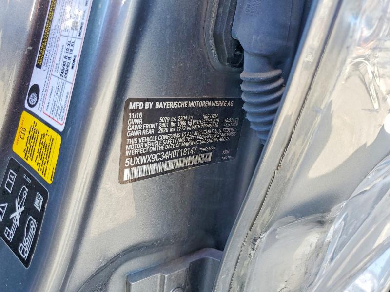 65038286 :رقم المزاد ، 5UXWX9C34H0T18147 vin ، 2017 Bmw X3 مزاد بيع