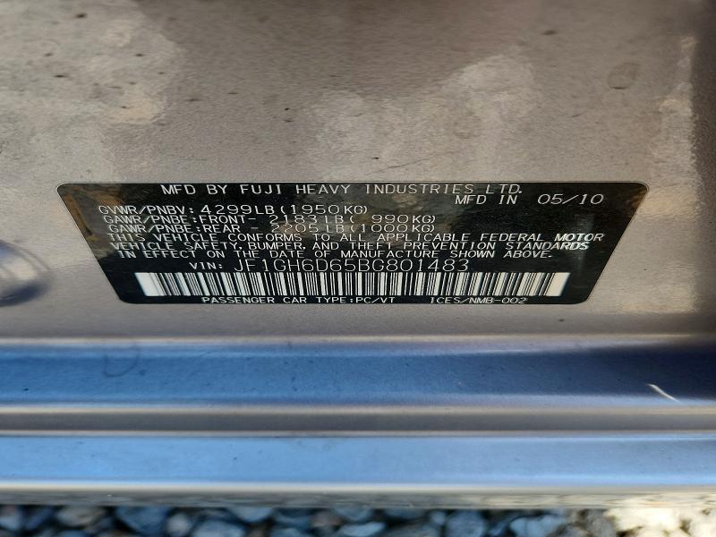 Продаж на аукціоні авто 2011 Subaru Impreza, vin: JF1GH6D65BG801483, номер лоту: 66388866