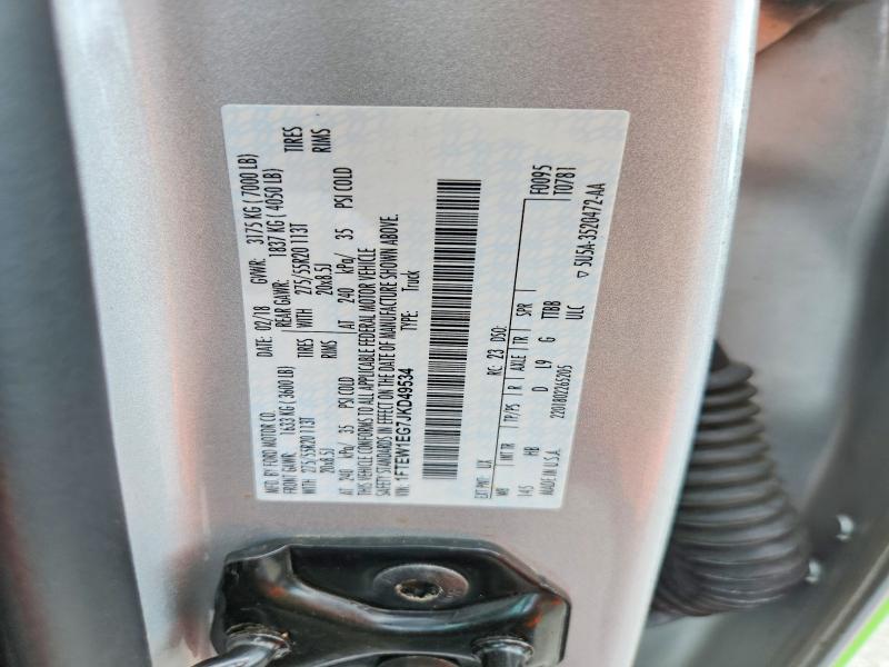 2018 Ford F150 მანქანა იყიდება აუქციონზე, vin: 1FTEW1EG7JKD49534, აუქციონის ნომერი: 63759206