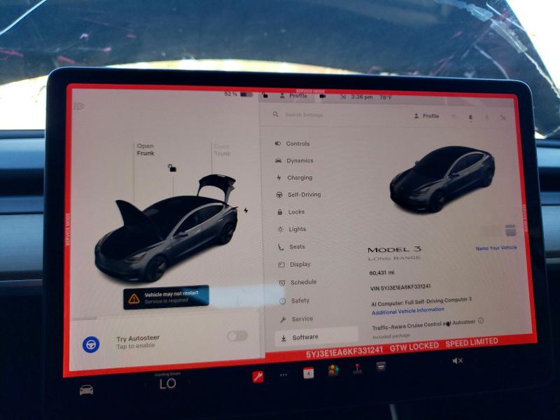 Aukcja sprzedaży 2019 Tesla Model 3, vin: 5YJ3E1EA6KF331241, numer aukcji: 64065336