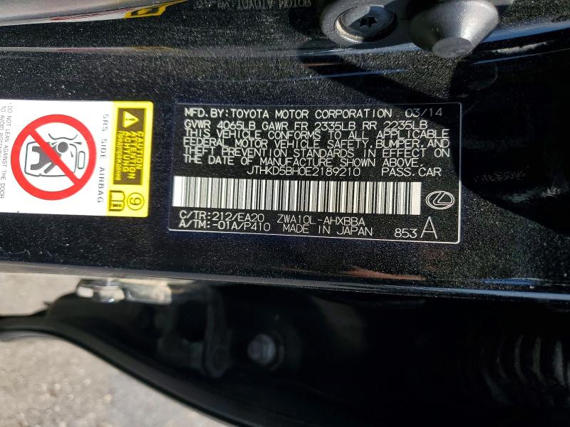 Продажа на аукционе авто 2014 Lexus Ct, vin: JTHKD5BH0E2189210, номер лота: 65036576