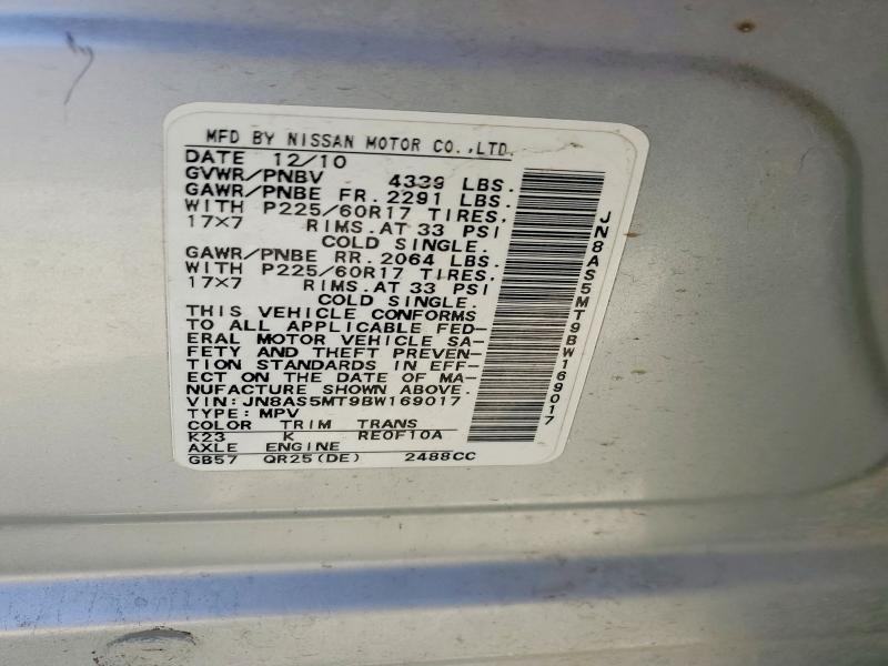 Aukcja sprzedaży 2011 Nissan Rogue, vin: JN8AS5MT9BW169017, numer aukcji: 65569826