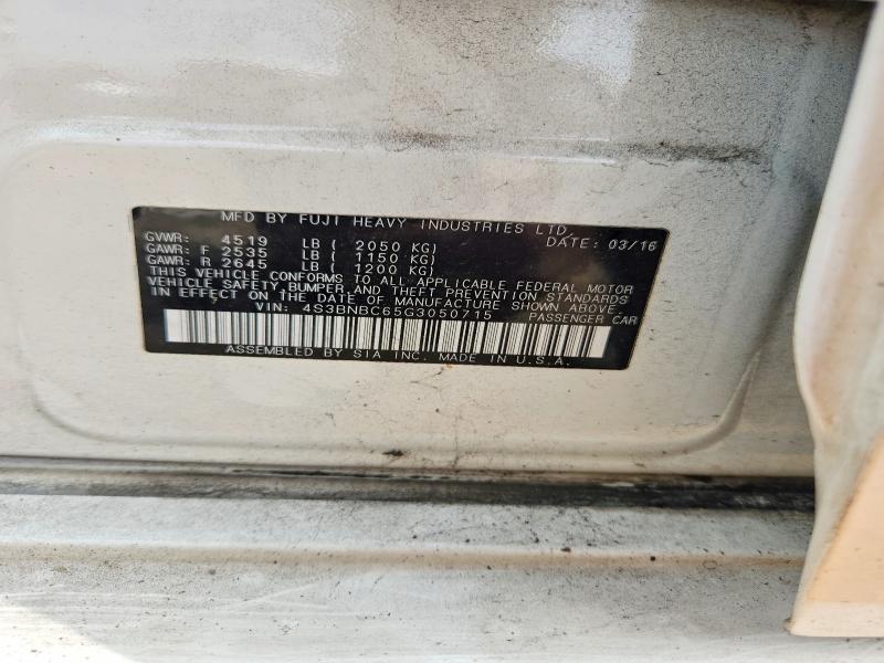 65177076 :رقم المزاد ، 4S3BNBC65G3050715 vin ، 2016 Subaru Legacy مزاد بيع