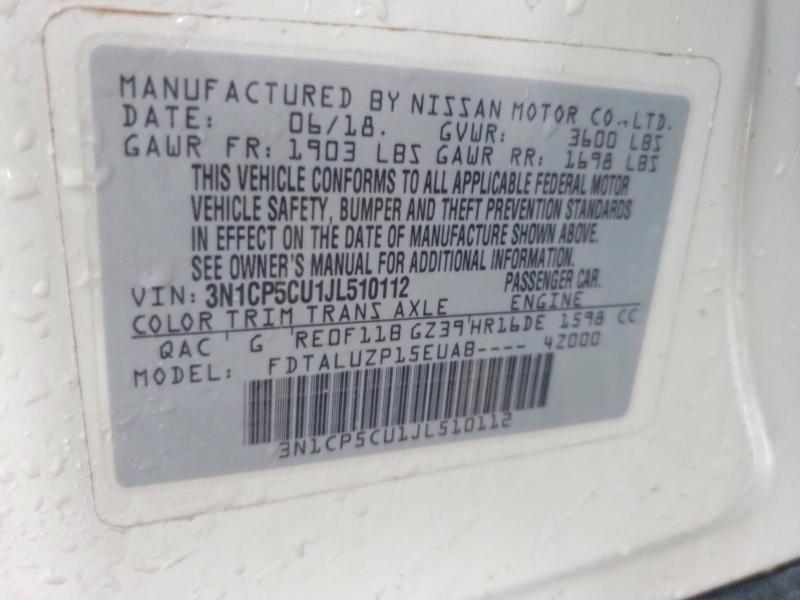 Aukcja sprzedaży 2018 Nissan Kicks, vin: 3N1CP5CU1JL510112, numer aukcji: 65270926