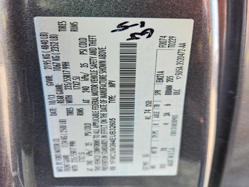 Продажа на аукционе авто 2014 Ford Escape, vin: 1FMCU9G94EUB32605, номер лота: 63768636