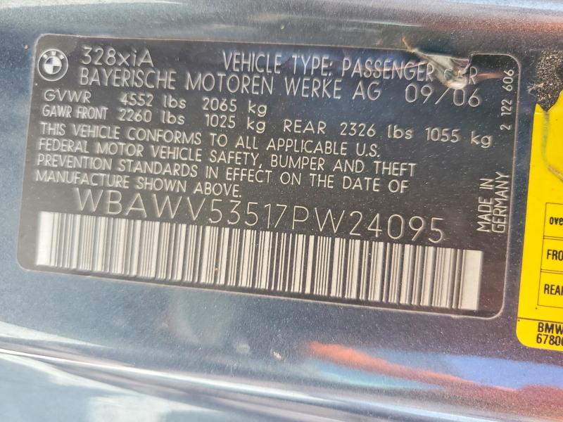 66315026 :رقم المزاد ، WBAWV53517PW24095 vin ، 2007 Bmw 328 مزاد بيع