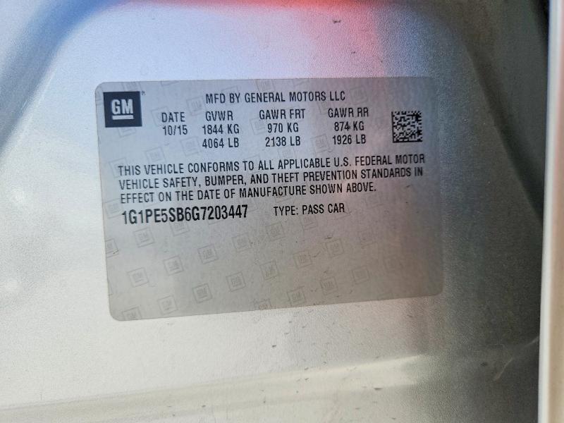 Продаж на аукціоні авто 2016 Chevrolet Cruze Limited, vin: 1G1PE5SB6G7203447, номер лоту: 66292286