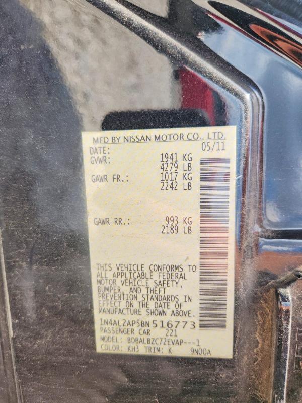 Продажа на аукционе авто 2011 Nissan Altima, vin: 1N4AL2AP5BN516773, номер лота: 64224336