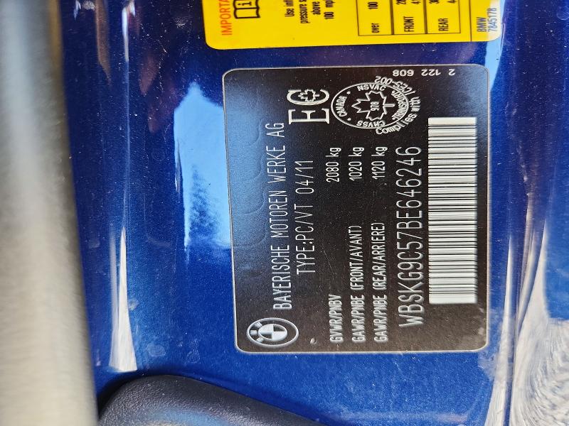 65510756 :رقم المزاد ، WBSKG9C57BE646246 vin ، 2011 Bmw M3 مزاد بيع