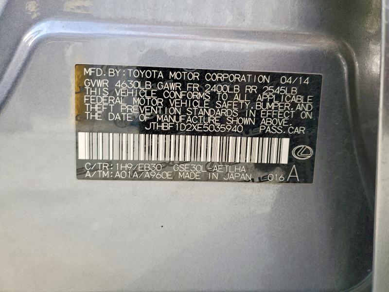 Aukcja sprzedaży 2014 Lexus Is, vin: JTHBF1D2XE5035940, numer aukcji: 65837906