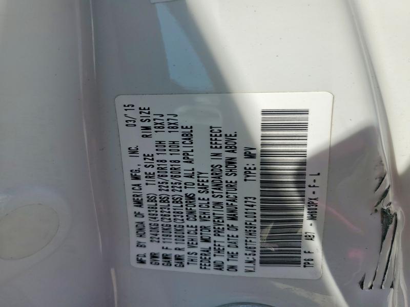 Aukcja sprzedaży 2015 Honda Crosstour, vin: 5J6TF1H59FL001473, numer aukcji: 65647956