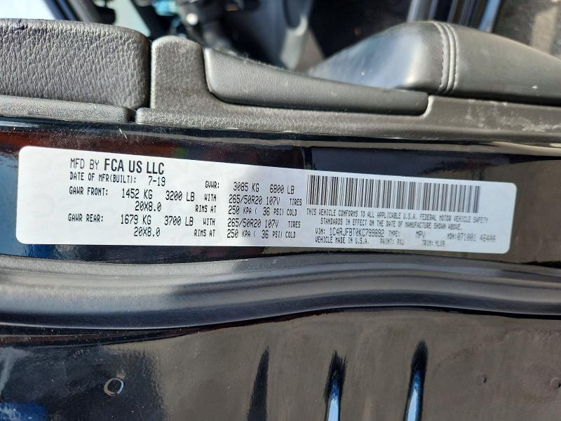 Aukcja sprzedaży 2019 Jeep Grand Cherokee, vin: 1C4RJFBT0KC799892, numer aukcji: 66793466