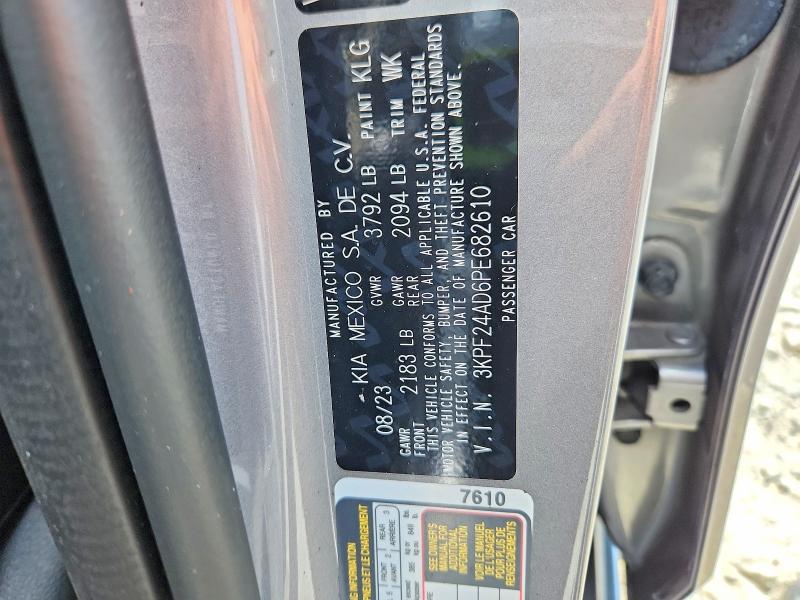 65549826 :رقم المزاد ، 3KPF24AD6PE682610 vin ، 2023 Kia Forte مزاد بيع