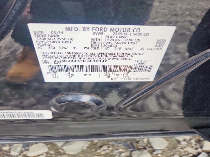 Продажа на аукционе авто 2014 Lincoln Mkx, vin: 2LMDJ8JK7EBL12142, номер лота: 67141506
