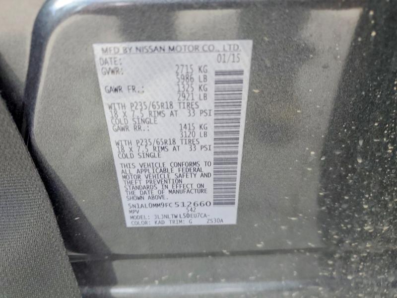 2015 Infiniti Qx60 მანქანა იყიდება აუქციონზე, vin: 5N1AL0MM9FC512660, აუქციონის ნომერი: 63737476