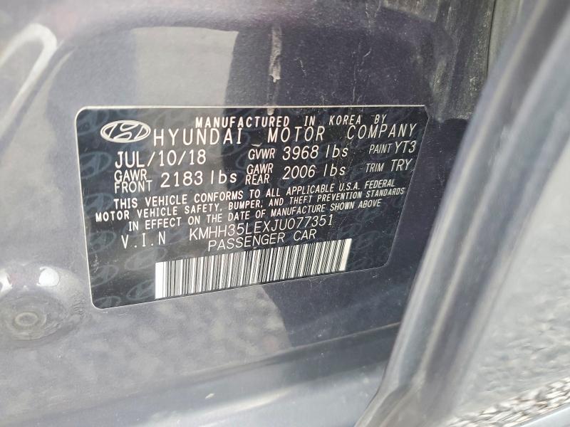 2018 Hyundai Elantra Gt მანქანა იყიდება აუქციონზე, vin: KMHH35LEXJU077351, აუქციონის ნომერი: 65216556