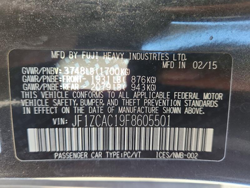Продажа на аукционе авто 2015 Subaru Brz, vin: JF1ZCAC19F8605501, номер лота: 65529856