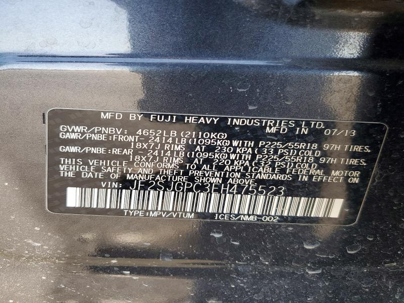 Продаж на аукціоні авто 2014 Subaru Forester, vin: JF2SJGPC3EH475523, номер лоту: 64788966